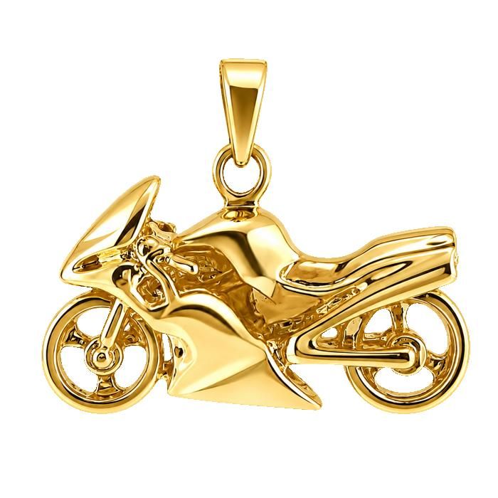 Pendentif Moto de Course en Plaqué Or 18 Carats - Bijou Sportif Motard Mixte Homme Femme - Vendu Seul Sans Chaîne Pendentif Moto de Course en Plaqué Or 18 Carats - Bijou Sportif Motard Mixte Homme Femme - Vendu Seul Sans Chaîne