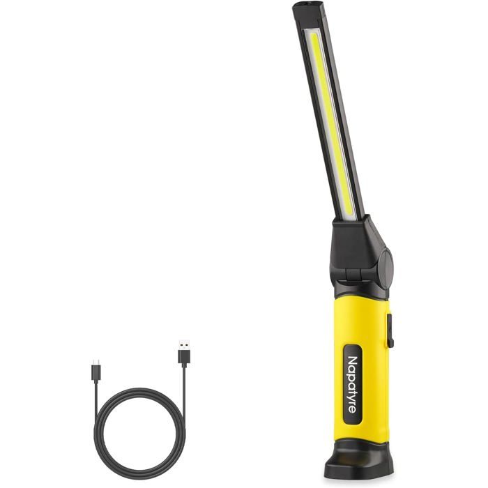 Lampe de Travail4000mAh Baladeuse LED Rechargeable avec Base Magnétique3 Modes Lampe de Poche pour AutoAtelierCamping