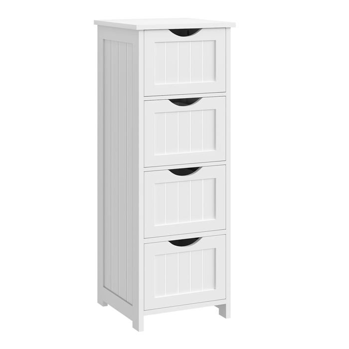 Meuble Salle de Bain Meuble de Rangement Armoire Salle de Bain avec 4 Tiroirs 30 x 30 x 82 cm Petit  PETIT MEUBLE DE RANGEMENT