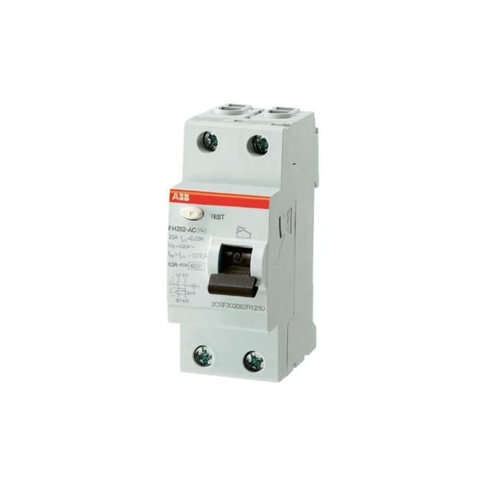 Interrupteur Différentiel - ABB - 30MA-40A - 40A - 30mA - Type AC à vis