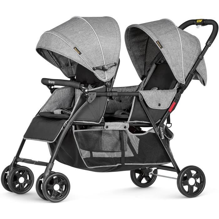 Poussette Double.Tandem.Poussette Duo.Avec habillage pluie et