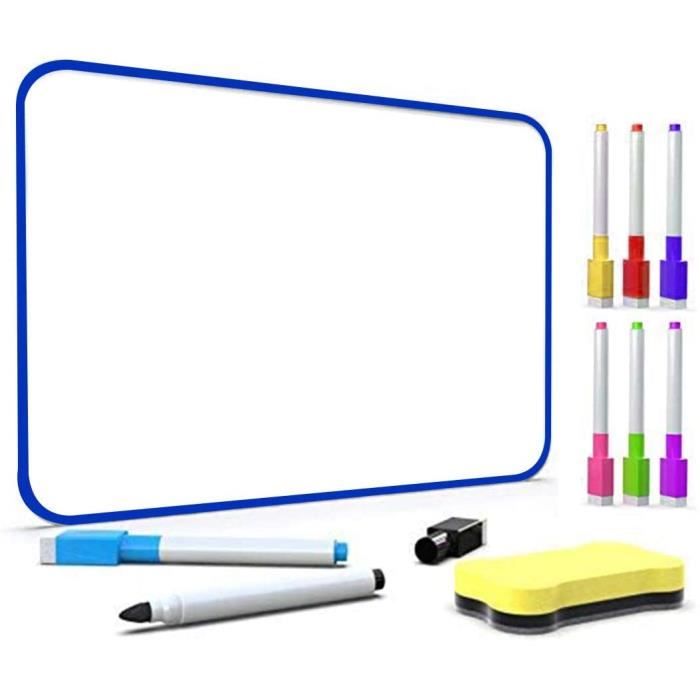 Lot De 2 Mini Tableaux Blancs Effaçables 9x12 Pouces – Double Face Lignée/blanche – Pour études Ou Bureau