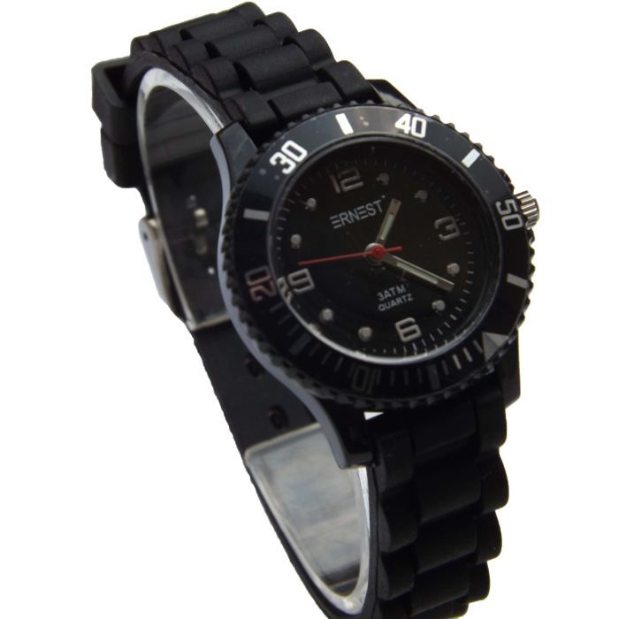 Montre watch enfant ado bracelet silicone Noir, - Achat/vente montre -  Cdiscount