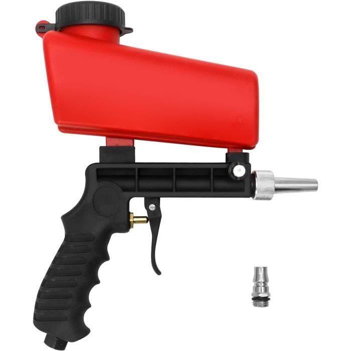 Pistolet De Sablage Pneumatique Avec Réservoir 1L | Buse 6mm, Pression 5-10 Kg/cm² | Pour Dérouillage, Nettoyage Métal, Pierre, Verre