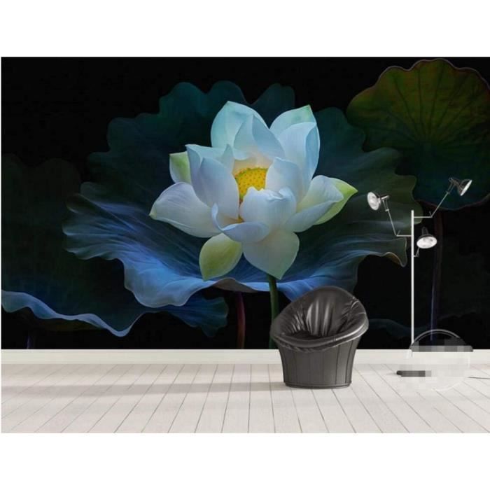 Papier peint panoramique Fond décoratif de lotus rétro personnalisé 3D