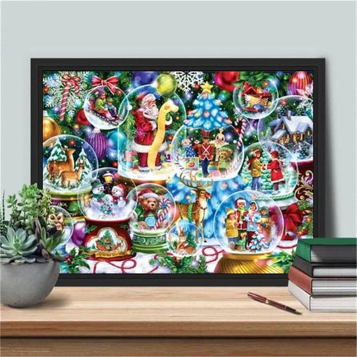 Guidre Peinture Diamant Noel,Décorations De Table Pour Noël,DIY 5D Diamond Painting Ornement Ornements, Idéal Pour Enfants Et Adultes,Deco Noel Peinture Diamant
