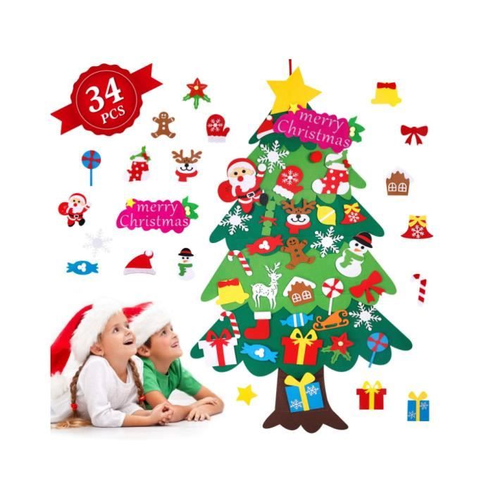 Arbre de Noël en Feutre Plat, 3.25 Pieds Sapin Feutrine Bricolage Noel