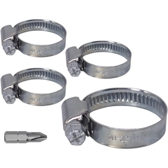 Lot De 10 Colliers De Serrage Réglables 20-32 Mm - Acier Zingué - Pour Tuyaux, Câbles, Tubes