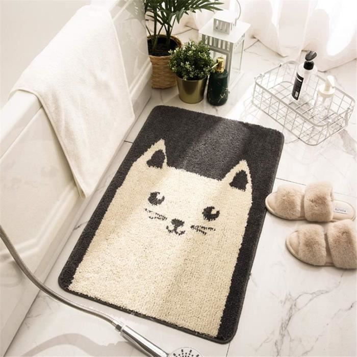 Tapis De Salle De Bain En Forme De Chat Mignon, Extra Doux Et Absorbant