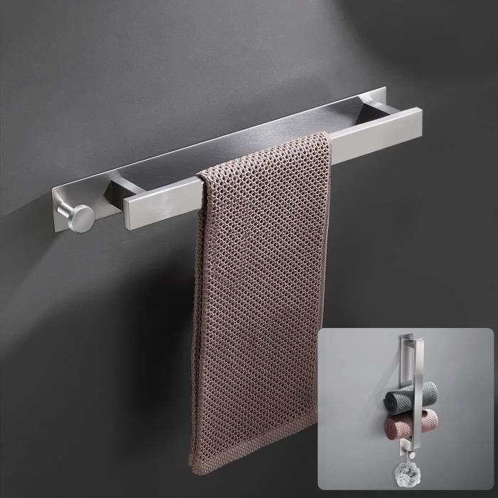 Porte-Serviettes Mural Auto-adhésif – Inox, Sans Perçage – Pour Salle De Bain, Cuisine