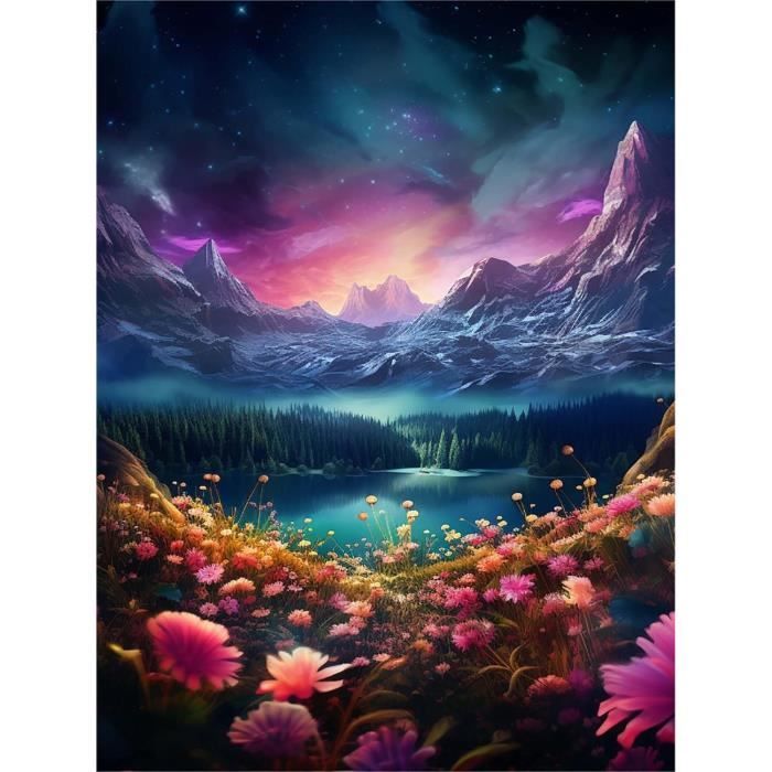 Kit DIY Diamond Painting 5D Paysage 4 Saisons - Toile Complète, Loisir Créatif Neuf