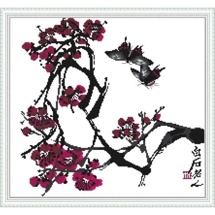 Broderie Cross stitch kit adulte,carte du monde,canevas DIY art kit de point de croix broderie, Décoration d'intérieur-40x50cm (Toile pré-imprimée 11CT