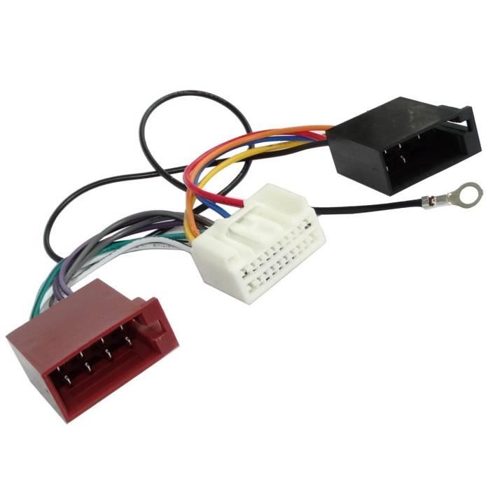 Adaptateur faisceau c/âble fiche ISO pour autoradio dorigine pour auto voiture AERZETIX