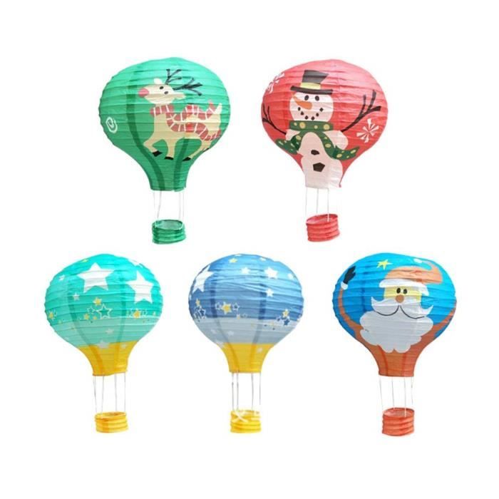 5 Pcs Decorations De Noel A Suspendre Montgolfiere Lanterne En Papier Etoile D Elan Pere Noel Bonhomme De Neige De Noel 30 Cm Achat Vente Lanterne Fantaisie Bientot Le Black Friday Cdiscount