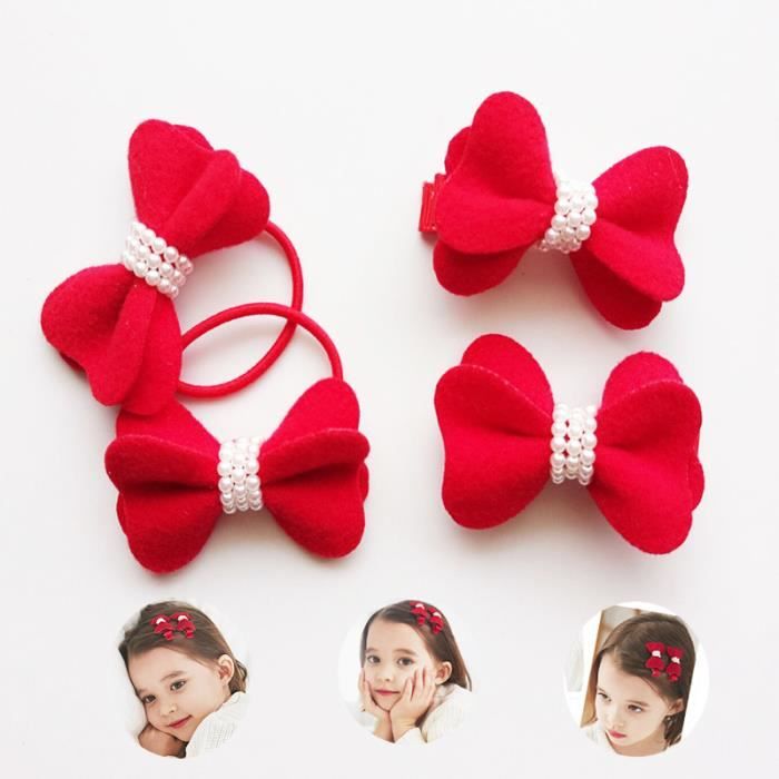 8 Piece Lot Barrettes Chouchou Rouge Pour Bebe Enfant Fille Cdiscount Au Quotidien