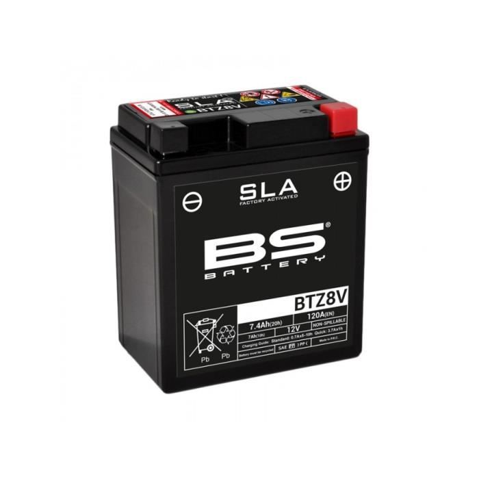 Batterie SLA BS Battery pour auto YTZ8V / 12V 7.4Ah