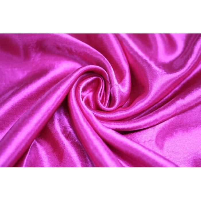 Tissu Doublure Polyester Fluide - Rose Fuchsia - Largeur 150 Cm - Vendu Au Mètre (lot 1m)