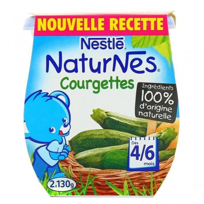 Petits pots bébé dès 4/6 mois, courgettes NATURNES