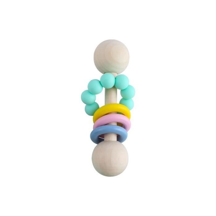 Hochet De Dentition En Bois De Hetre Pour Bebe 1 Piece Perles En Silicone Jouet Molaire A Macher Musical S Vert Clair Qukj7005 Cdiscount Puericulture Eveil Bebe