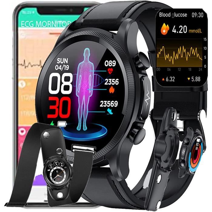 Montre Connectée Glycémie, Montre ECG, 1.39 Smartwatch Montre