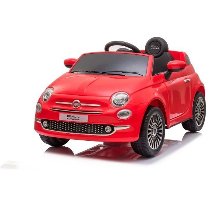 Voiture électrique Fiat 500 Enfant - Rouge - 3 à 6 ans - 12V Moteur - Lumineux - Soft Start - Avec Télécommande
