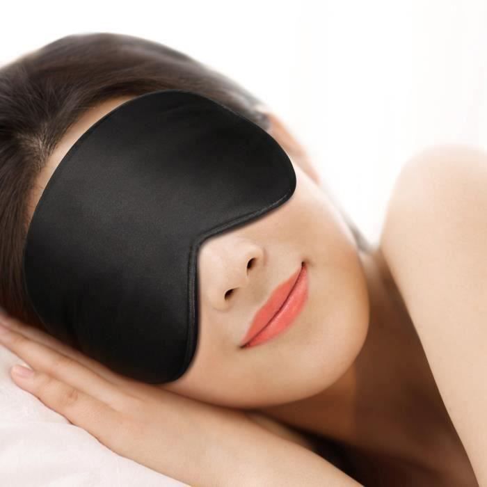 Ywei Masque de Sommeil Masque de Nuit 100% Soie Naturelle Ultra-Douce Masque de Voyage avec Bouchons d'oreille et Sangle