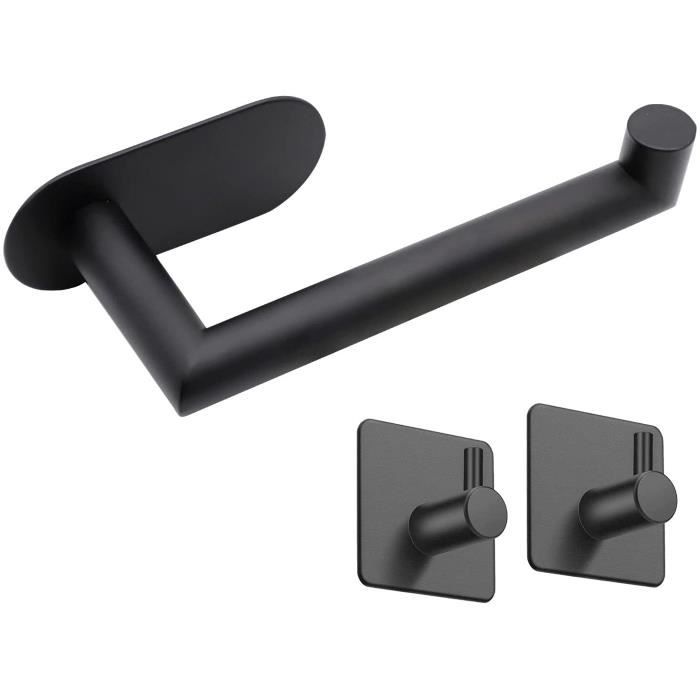 Support Papier Toilette Auto-adhésif Inox - Installation Sans Perçage, Bandes 3M, Porte Rouleau Salle De Bain - 16 Cm, Charge 5 Kg - 6