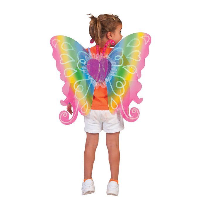 Costume D'ailes De Fée Pour Femme Et Fille – Ailes Papillon Avec Oreilles D'elfe Et Couronne De Fleurs – Halloween, Carnaval, Fête