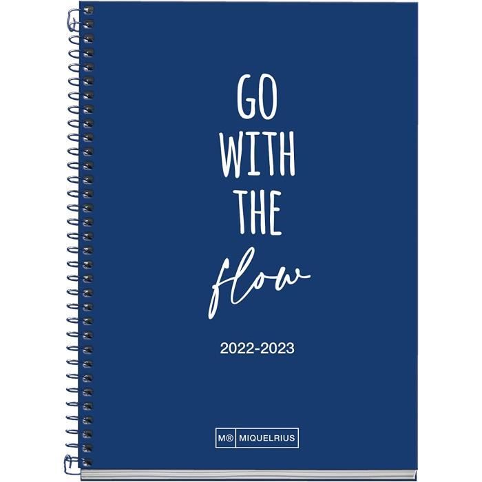Agenda Semainier Miquelrius 2026 - Format Poche 105x74 Mm - Couverture Rigide - Spirale - Élastique - 6