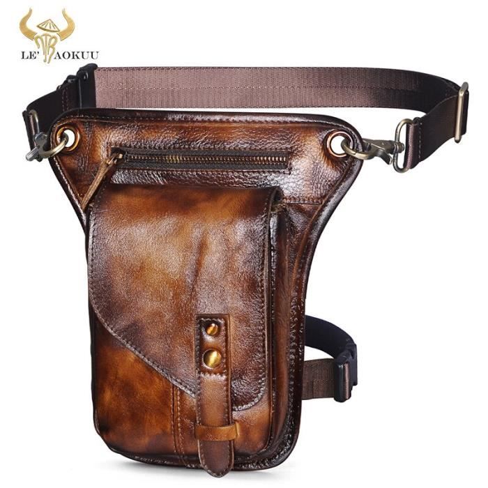 Sac De Cuisse En Cuir PU - Porte-monnaie De Sécurité Pour Festivals, Voyages - Grande Capacité, Anti-glissement