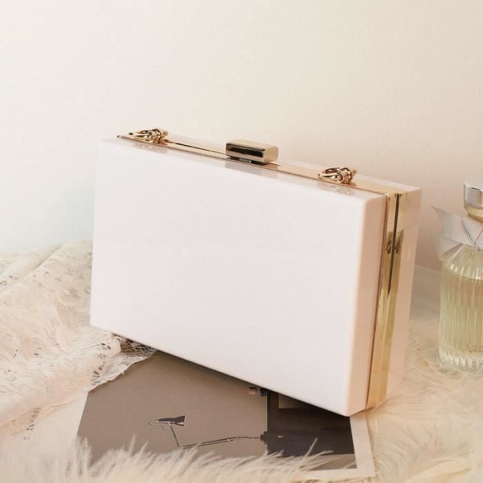 Jywmsc Pochette Acrylique Marbre Pailleté Pour Femme - Sac De Soirée Mariage Avec Chaîne Perles - Chic Et Élégant