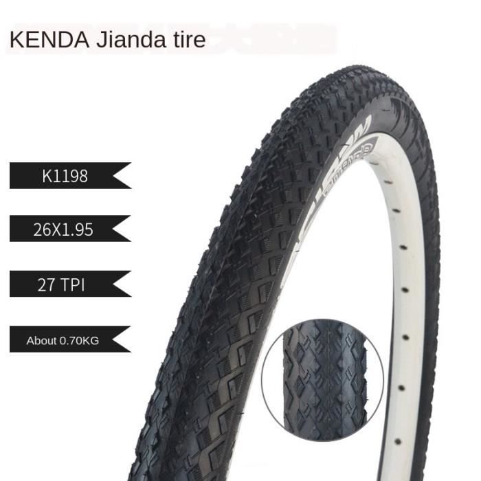 Pneu velo Kenda26er pneu de velo tout terrain 26x1.25 26x1.5 26x1.75 26x1.95 26x2.125 26x1 38mm Type K1198 26 X 1.95 Cdiscount Sport