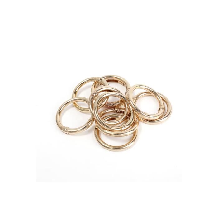 10 Anneaux Porte-Clés En Nickel - 50 Mm, Plats, à Ressort - Pour Organiser Clés, Cartes, Accessoires - Lot Économique
