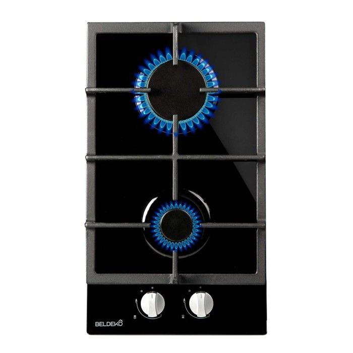 BELDEKO Plaque Gaz 2 Feux 4000W Gaz Bouteille Verre Noir - Marque Française