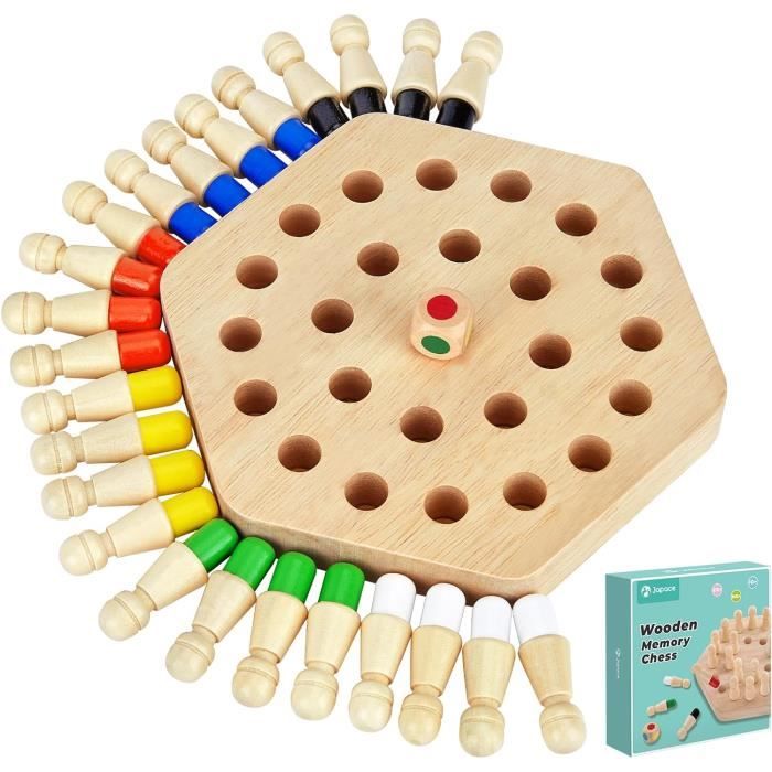 VGEBY Échecs à mémoire en bois Jeux de Mémoire en Bois, Bâton D'échecs