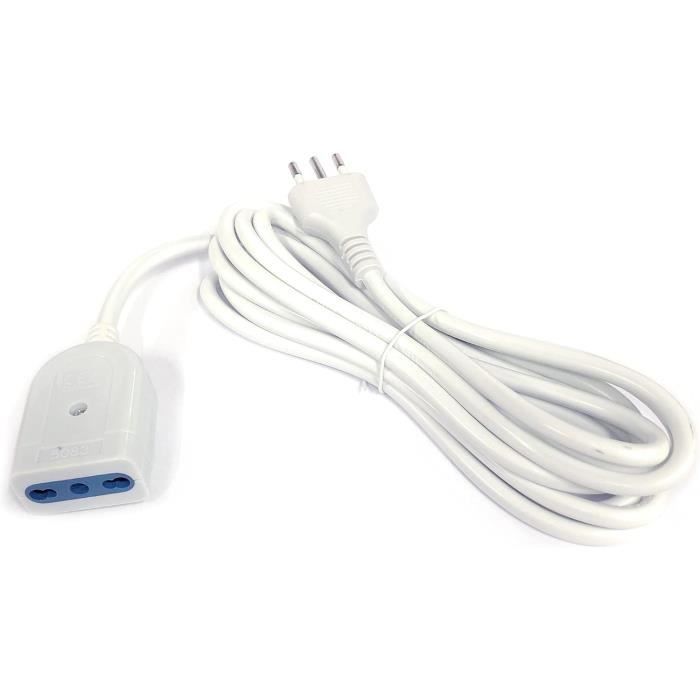 Rallonge Électrique Linéaire Bipasso De 5 Mètres Avec Prise 16 A 10 A ...