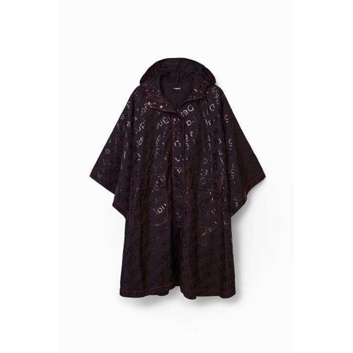 Poncho femme Desigual Colorama Colima noir TU