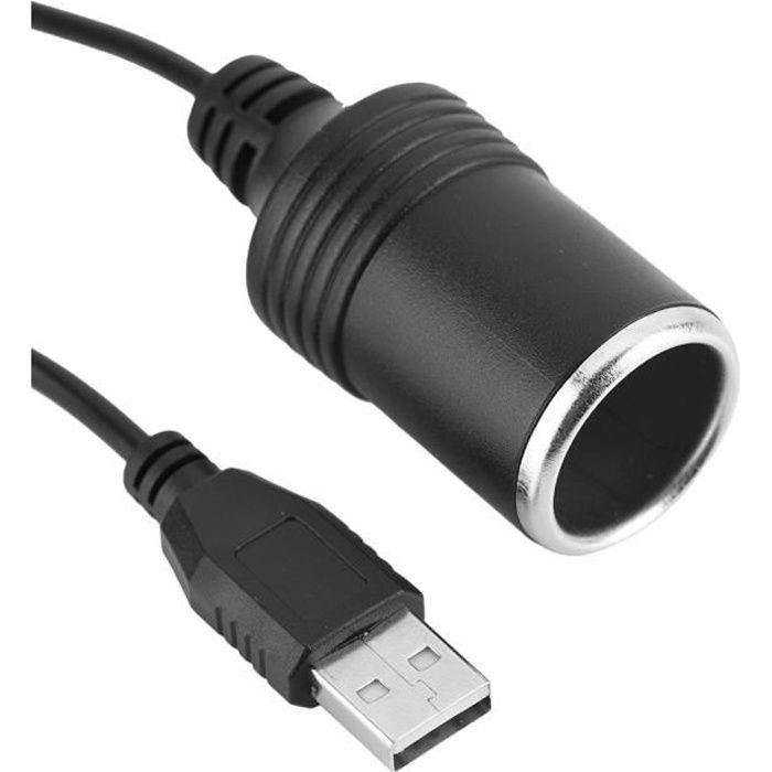 Duokon Prise allume-cigare USB vers 12V pour voiture Adaptateur USB vers Allume-cigare, Port USB vers Prise telephonie detachee