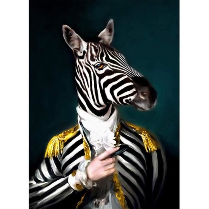 Tableau Toile Art Animalier - Portrait De Lion Noir Et Blanc - Peinture Murale