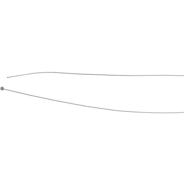 Câble souple à embout tonneau - Longueur totale : 2500mm Ø: ext: 1,2mm