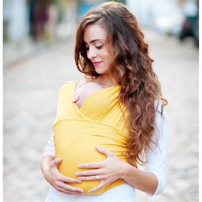 Porte-bébé écharpe extensible jaune - GETEK - porte-bébé écharpe - Naissance - Enfant - 0 mois