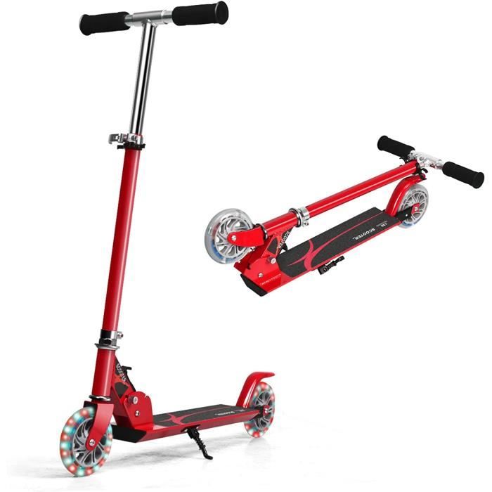 Cityroller scooter vert trottinette pliable et réglable roues xxl frein arrière à pédale pour enfants et adultes avec béquille sangle pour transporter - Gamm vert