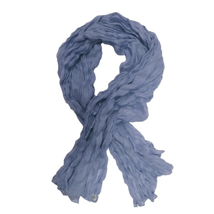 Foulard Bleu ciel clair grand gros 110x170 femme mixte chale echarpe