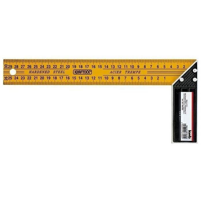 Equerre de menuisier KRAFTIXX - 300 mm - Angle de mesure 90° - Aluminium - Métal