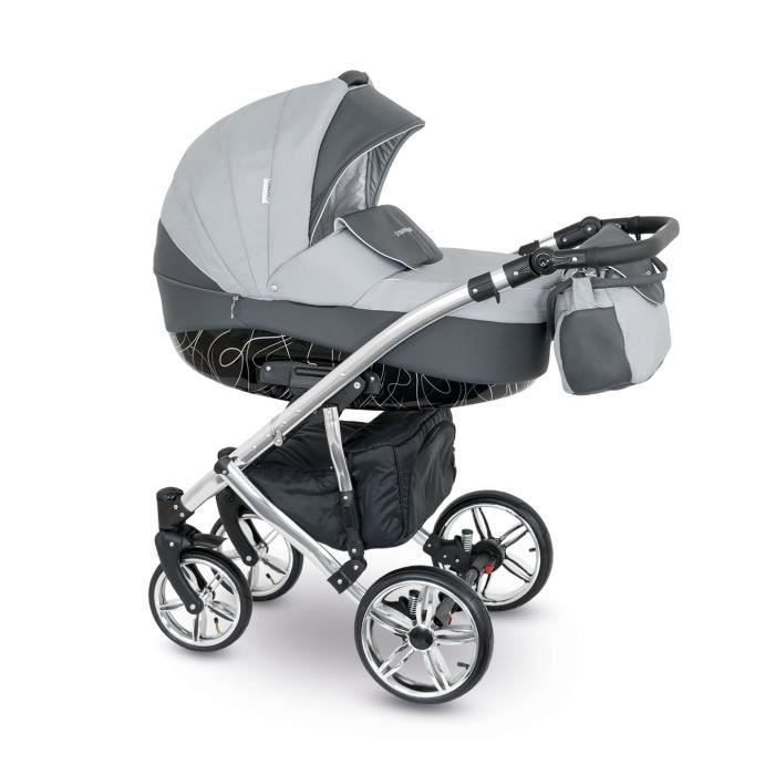 RefALI 012 Lux4kids Poussette combinee 3en1 avec Nacelle Matelas Poussette Canne Siege Auto VIP Luxe Fabriquee en Europe Alicante Cdiscount Puericulture Eveil bebe
