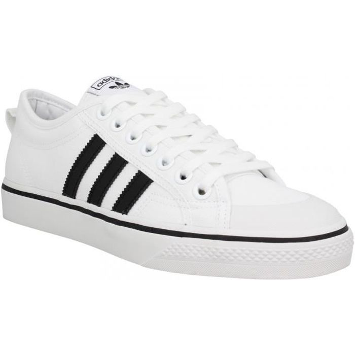 adidas originals nizza baskets en toile blanc et rouge