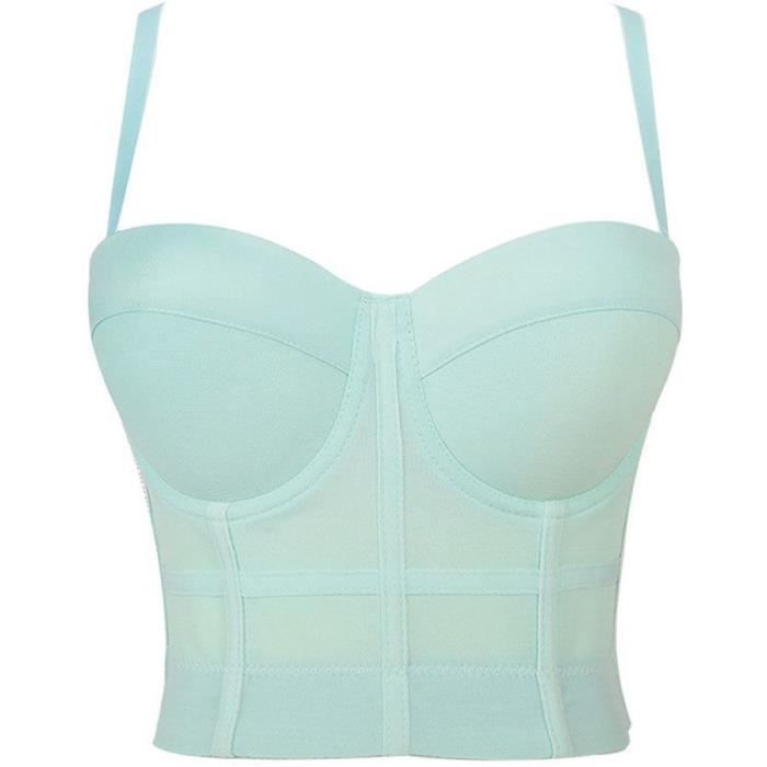 Corset Bustier En Maille Transparente – Noir – Taille Unique – Désossé – Neuf
