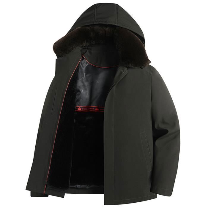 Manteau Homme Hiver Chaude Doublure Amovible A Capuche Casual