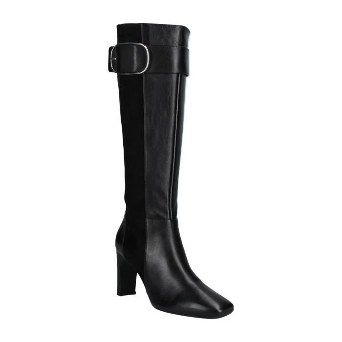 Botte Femme Geox Vivyanne Noir Talon Large 8cm Boucle de serrage Noir Cdiscount Chaussures