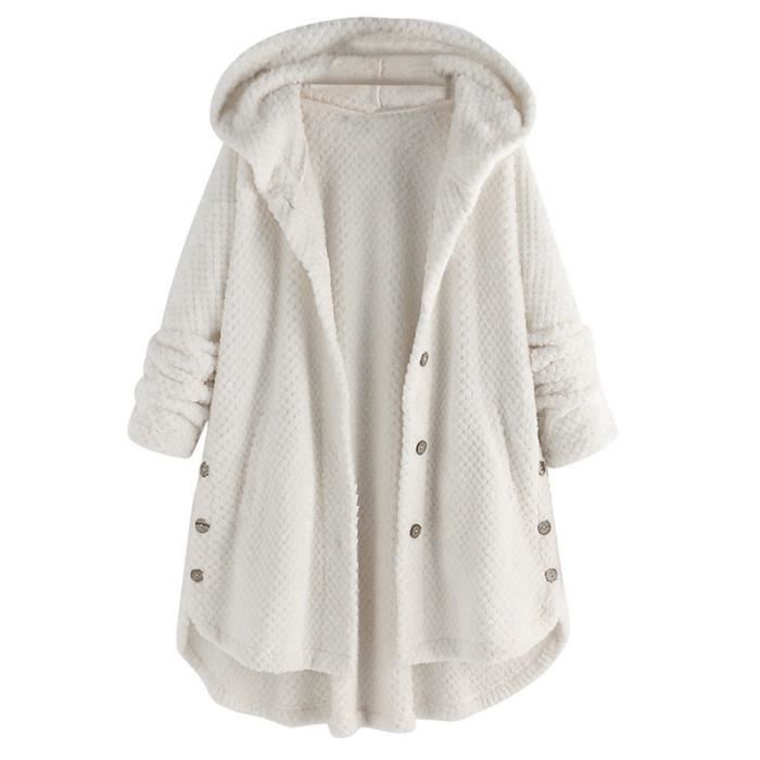 Manteau Femme Coton Velours Côtelé à Capuche - Style Décontracté Automne Hiver